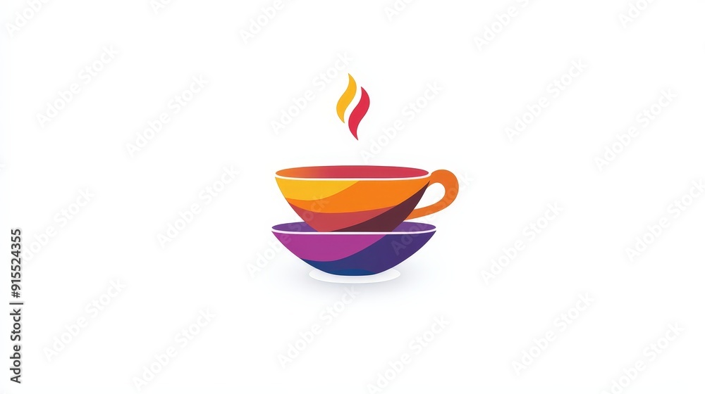 stunning coffee logo featuring alternating colors on a white background. Use sleek lines and vibrant gradients stunning coffee logo featuring alternating colors on a white background. Use sleek lines and vibrant gradients
