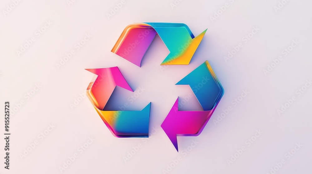 Design a vibrant and modern recycle logo with bright colors and dynamic arrows on a white background, Design a vibrant and modern recycle logo with bright colors and dynamic arrows on a white background,