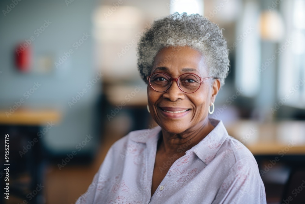 Smiling portrait of a senior woman in nursing home Smiling portrait of a senior woman in nursing home