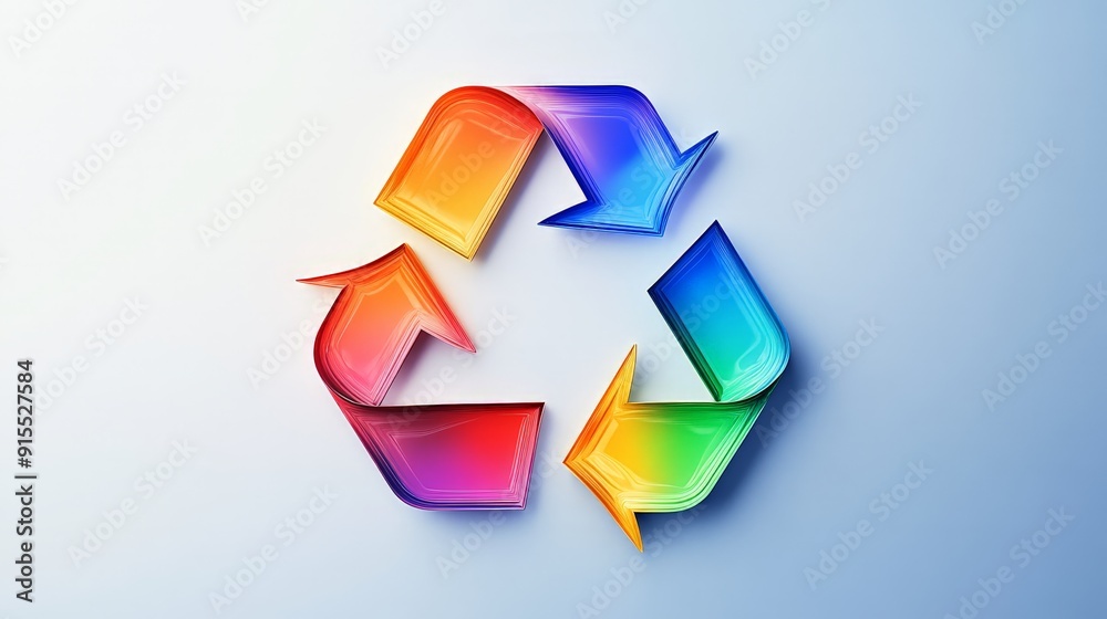 elegant recycle logo with alternating colors on a white canvas, focusing on sleek, flowing arrows and vibrant gradients for a sophisticated look. elegant recycle logo with alternating colors on a white canvas, focusing on sleek, flowing arrows and vibrant gradients for a sophisticated look.