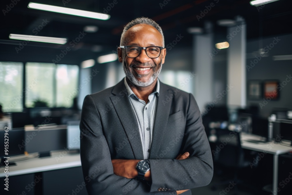 Fototapeta premium Portrait of a senior African American businessman in office