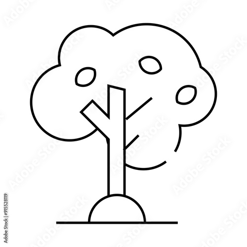 olive tree line icon vector. olive tree sign. isolated contour symbol black illustration