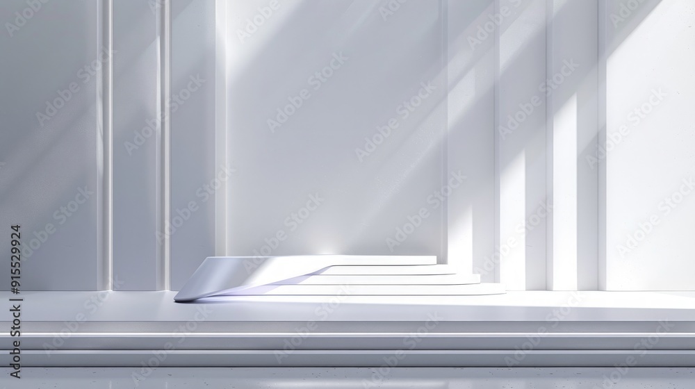 Obraz premium Minimalist White Architecture Podium - Modern Interior Design