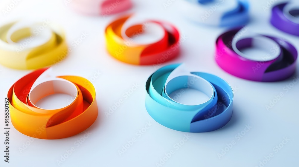 Develop a color-changing logo on a clean white canvas, incorporating innovative shapes and smooth transitions. Develop a color-changing logo on a clean white canvas, incorporating innovative shapes and smooth transitions.