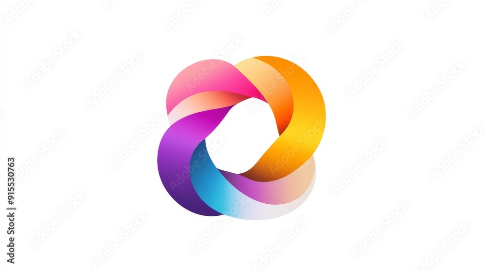 Develop a logo that seamlessly changes colors against a white background, featuring elegant shapes and innovative design. Develop a logo that seamlessly changes colors against a white background, featuring elegant shapes and innovative design.