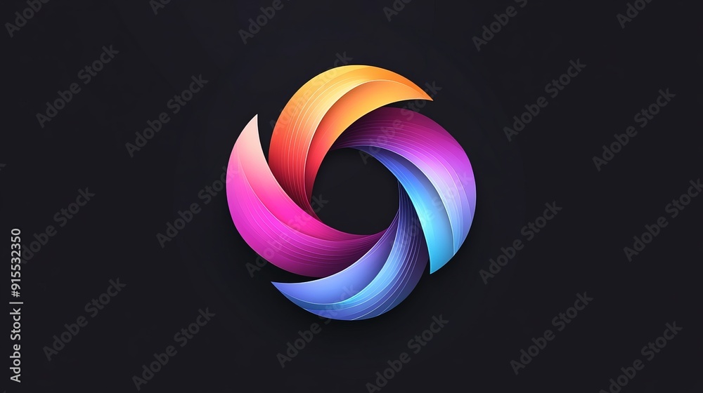 Develop a stunning color-changing logo on a black backdrop
