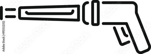 Simple line drawing of a sealant gun applying silicone or glue