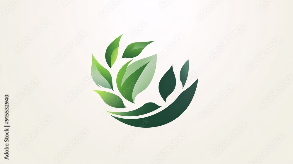 Develop a stylish green environment logo with alternating hues against a white backdrop Develop a stylish green environment logo with alternating hues against a white backdrop