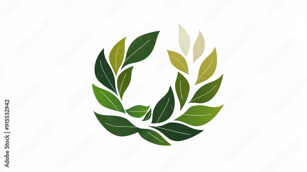 Develop a stylish green environment logo with alternating hues against a white backdrop Develop a stylish green environment logo with alternating hues against a white backdrop