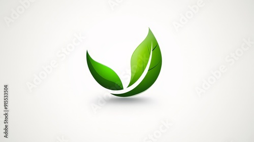 Develop a unique green environment logo with alternating hues on a white backdrop