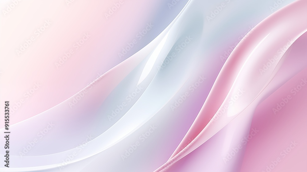 Fluid Grace: Abstract Pink and Blue Soft Wave Design on a Gentle Gradient