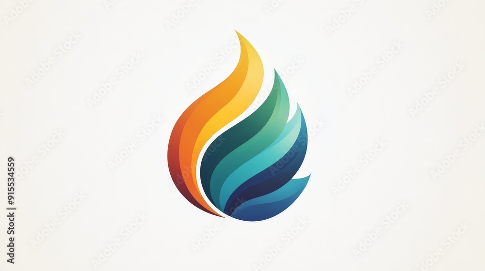 Develop a visually striking logo with graceful color changes on a white backdrop, focusing on sleek, contemporary design. Develop a visually striking logo with graceful color changes on a white backdrop, focusing on sleek, contemporary design.