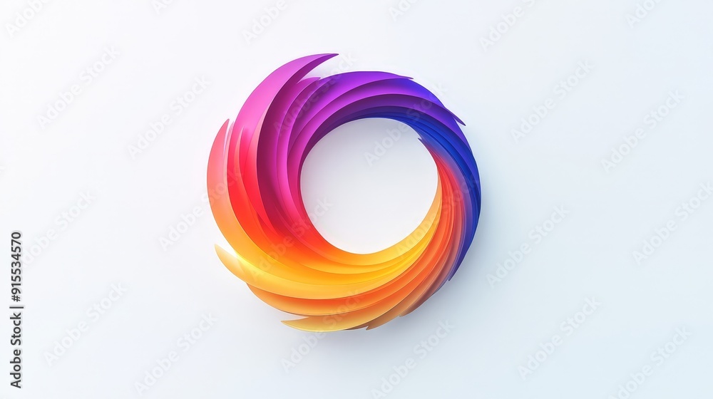 Develop a visually stunning logo with dynamic color transitions on a white backdrop Develop a visually stunning logo with dynamic color transitions on a white backdrop