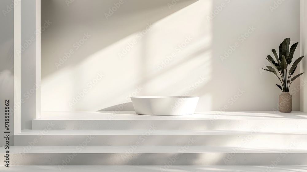 Minimalist Interior Design with Sunlight and White Bathtub Minimalist Interior Design with Sunlight and White Bathtub