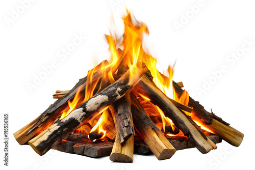 Fireplaces campfire isolated on white background photo