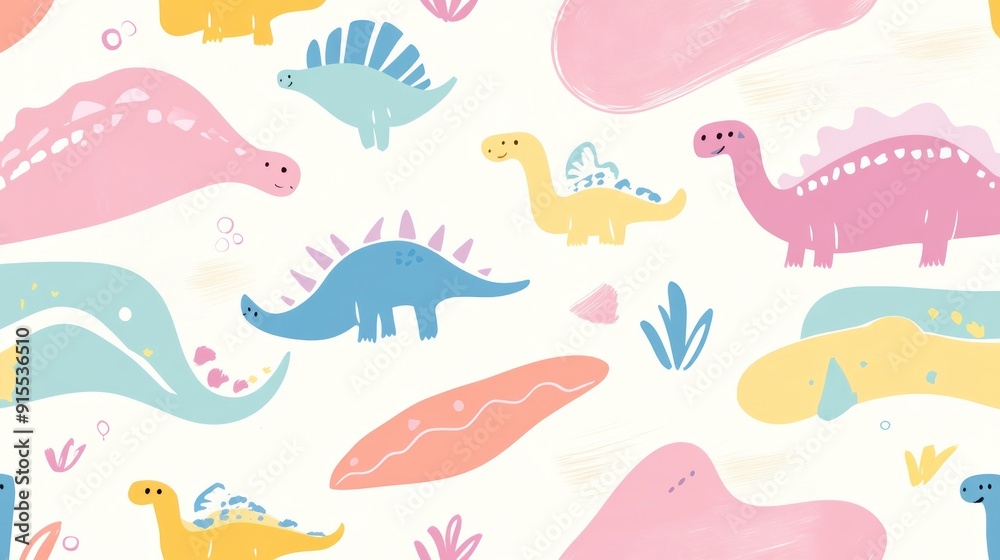 Cute dinosaur design pattern in colorful scheme simple lines art style for cute kids theme minimalist abstract design Cute dinosaur design pattern in colorful scheme simple lines art style for cute kids theme minimalist abstract design