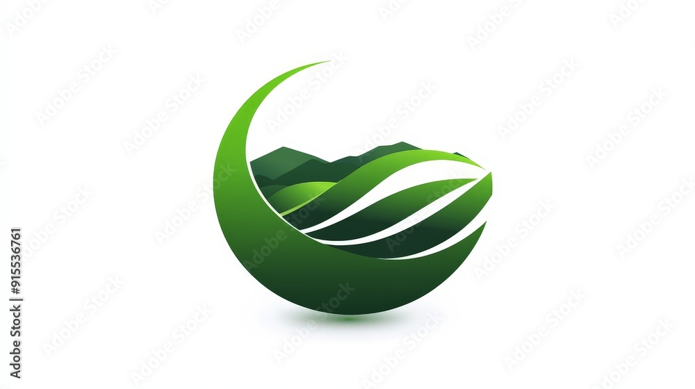 Imagine a beautiful green environment logo with alternating hues against a white backdrop Imagine a beautiful green environment logo with alternating hues against a white backdrop