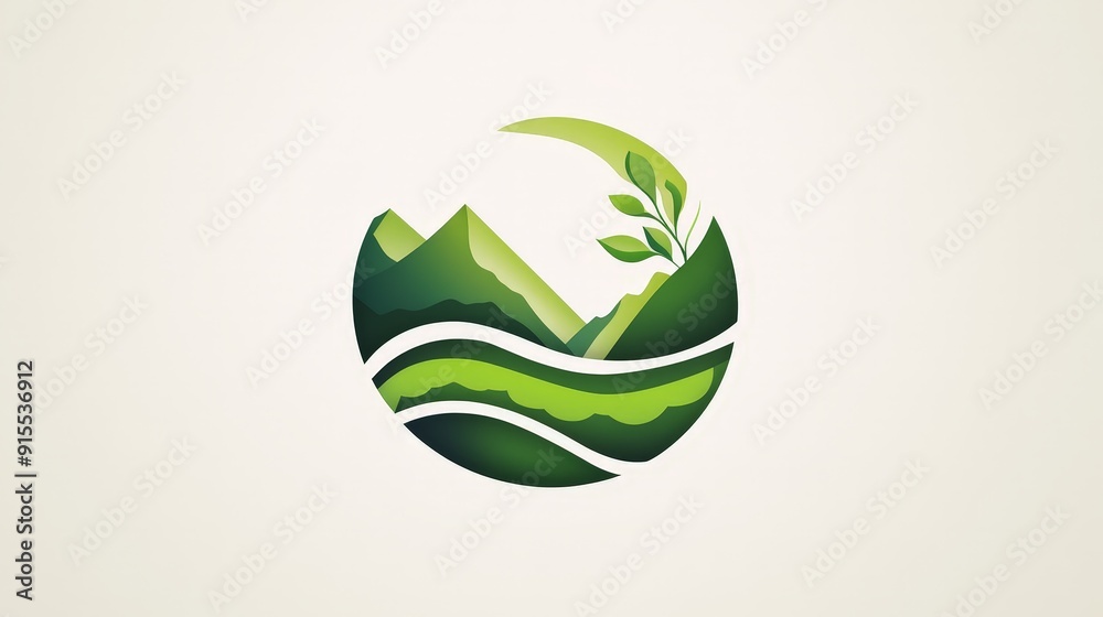 Imagine a beautiful green environment logo with alternating hues against a white background. Imagine a beautiful green environment logo with alternating hues against a white background.
