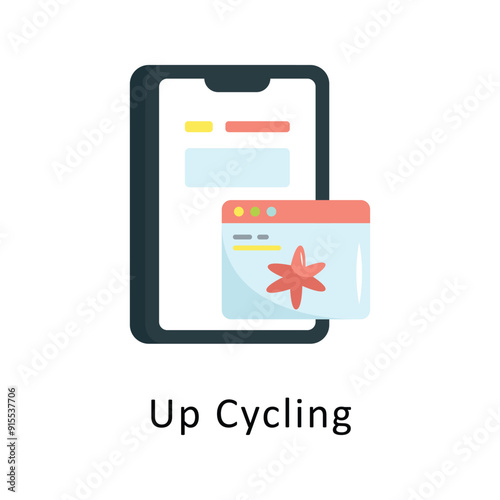 Up Cycling Vector Flat Icon Design illustration Symbol on White background EPS 10 File