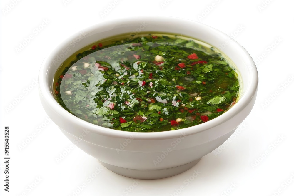 Bowl of Freshly Made Chimichurri Sauce Bowl of Freshly Made Chimichurri Sauce