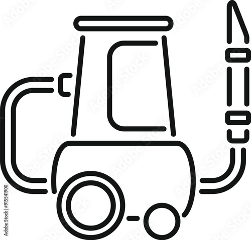 Line art icon of a vacuum cleaner for professional cleaning, perfect for websites and apps