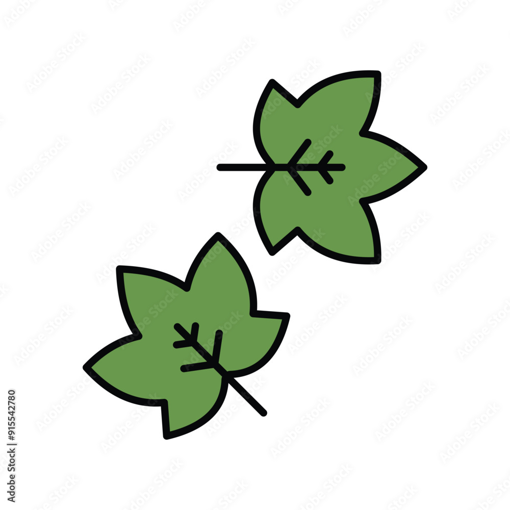 maple leaf color line icon with white background vector stock illustration maple leaf color line icon with white background vector stock illustration
