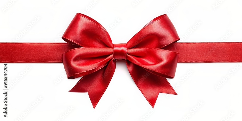 Beautiful red bow with horizontal ribbon, red, bow, ribbon, gift, present, decoration, festive, holiday, celebration Beautiful red bow with horizontal ribbon, red, bow, ribbon, gift, present, decoration, festive, holiday, celebration