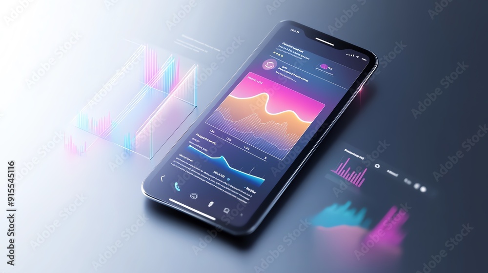 © Vangly - Smartphone displaying data analysis charts and graphs. © Vangly - Smartphone displaying data analysis charts and graphs.