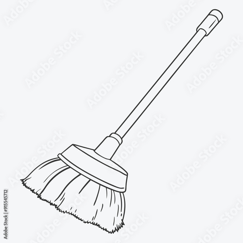 KITCHEN CLEANING BRUSH LINE ART