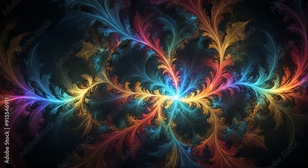 Fototapeta premium abstract fractal background with space