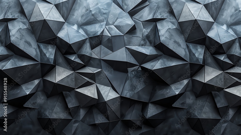 Fototapeta premium Abstract geometric pattern of black triangles. 3D rendering.
