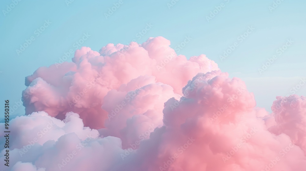 Pink fluffy clouds in blue sky. Pink fluffy clouds in blue sky.
