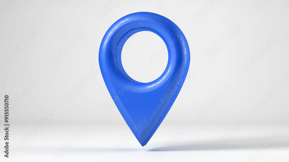 Blue location icon on white background Blue location icon on white background