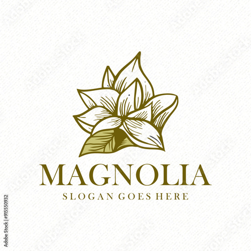 magnolia flower sketch logo