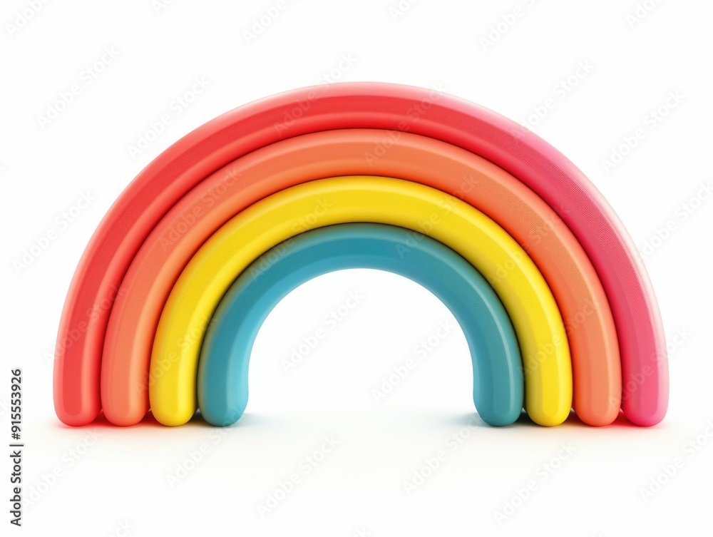 Obraz premium Rainbow Shaped Object on White Surface