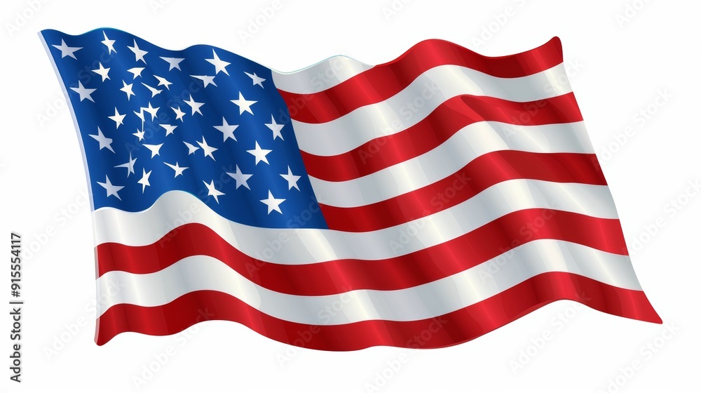 Waving American Flag: A Symbol of Freedom and Patriotism Waving American Flag: A Symbol of Freedom and Patriotism