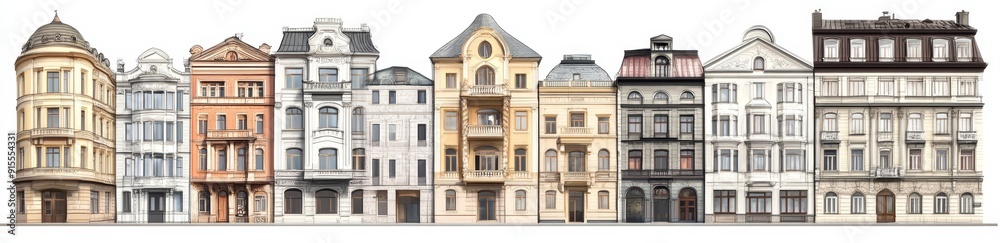 Fototapeta premium The baroque building element is set on a transparent background in png format