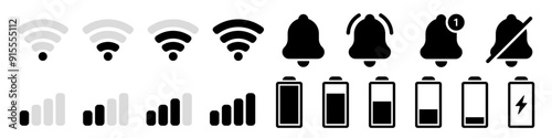 Interface icon set. Mobile interface icon.
