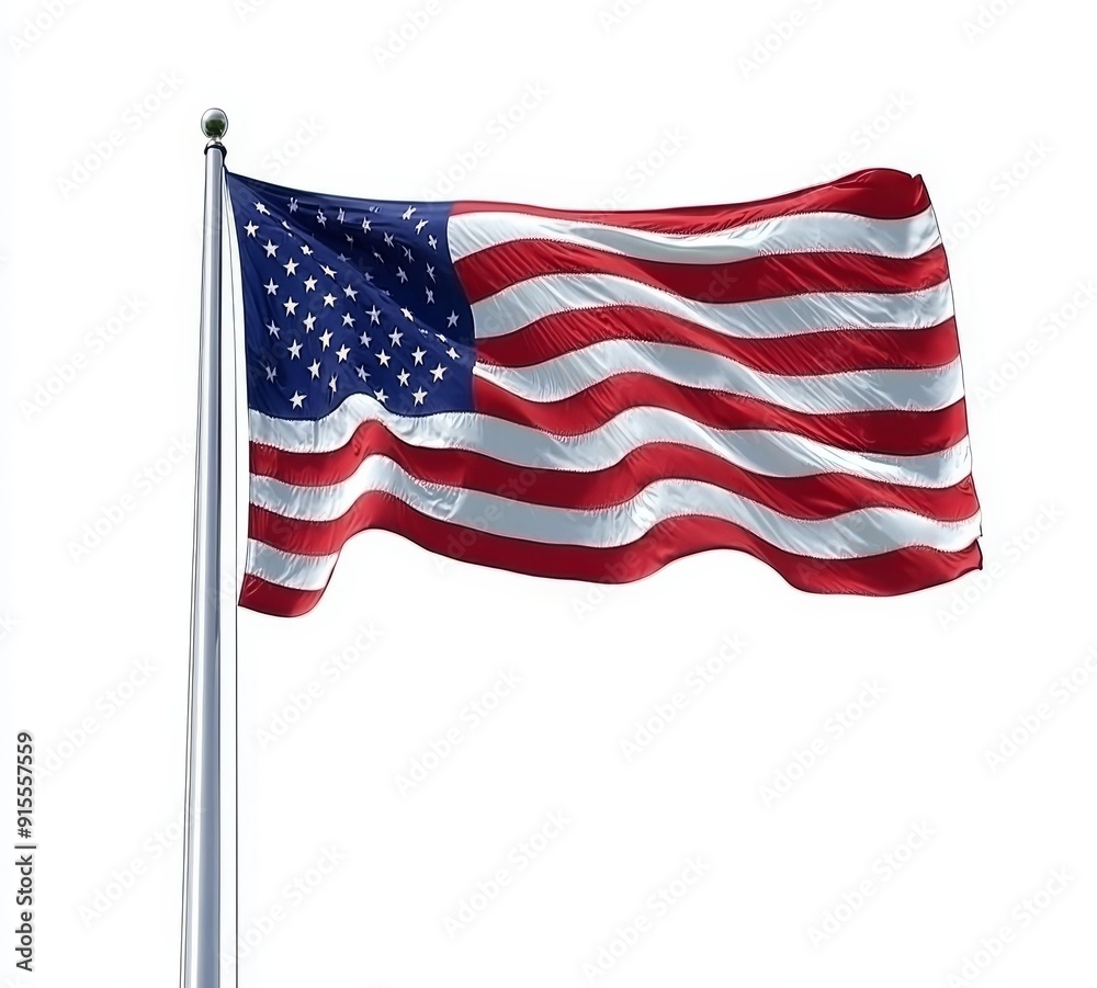 Fototapeta premium PNG American flag with white American flag.