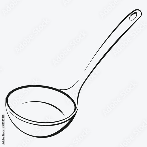 COOKING LADLE LINE ART ELEGANT DESIGN FOR CULINARY CREATIVES