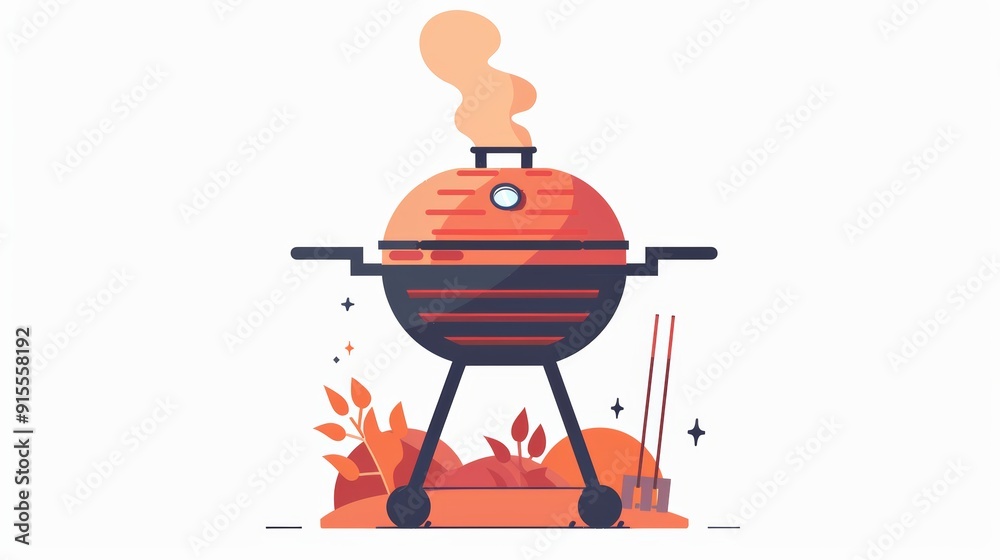 Barbecue Grill Illustration: Perfect for Summer Fun Barbecue Grill Illustration: Perfect for Summer Fun