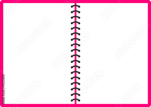 Pink open spiral journal digital planner template 