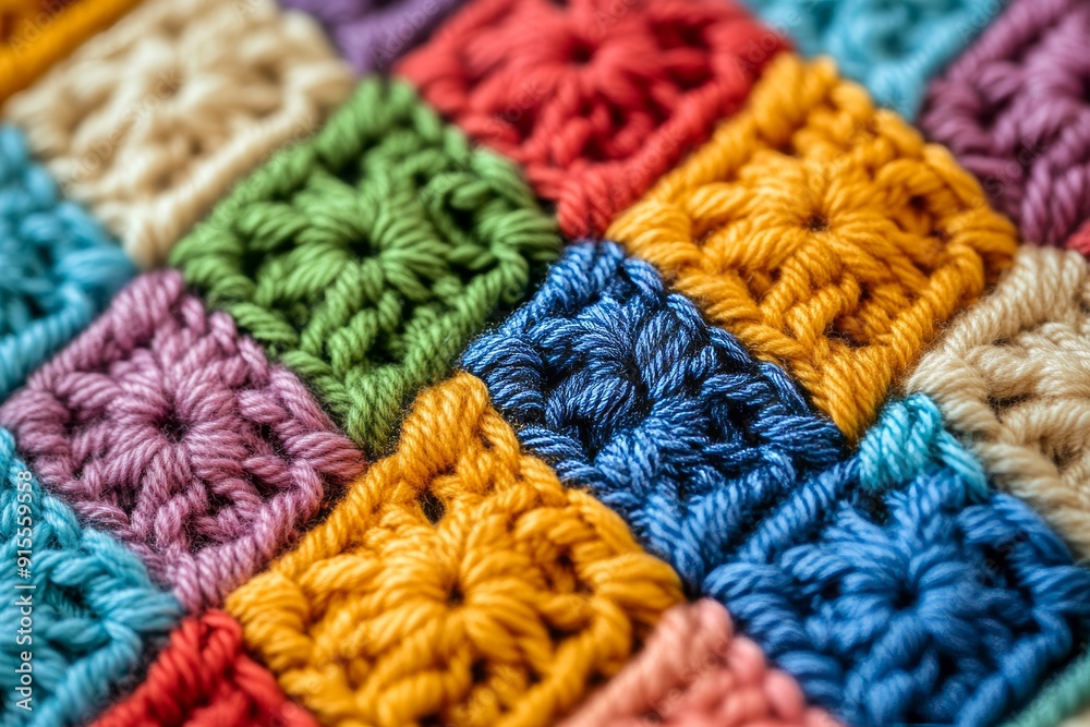 Patchwork clothing knitting in rainbow traingle pattern. Patchwork clothing knitting in rainbow traingle pattern.