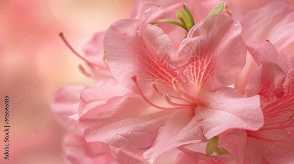 Delicate Pink Azalea Blossom with Soft Petals in Close-up Detail Delicate Pink Azalea Blossom with Soft Petals in Close-up Detail