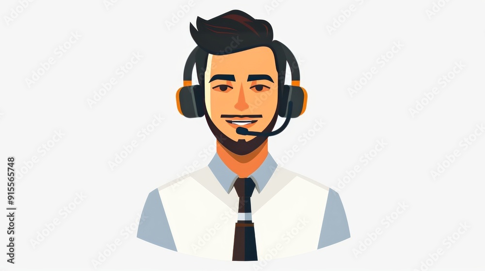 Customer Service Representative Illustration Customer Service Representative Illustration