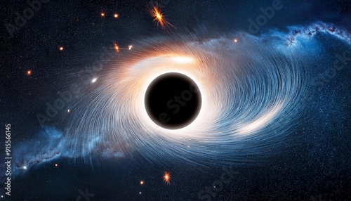 worm hole in space concept with nebula dust and stars