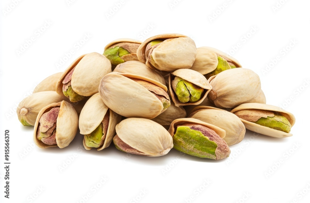 White background with one unbleached pistachio nut plant food White background with one unbleached pistachio nut plant food