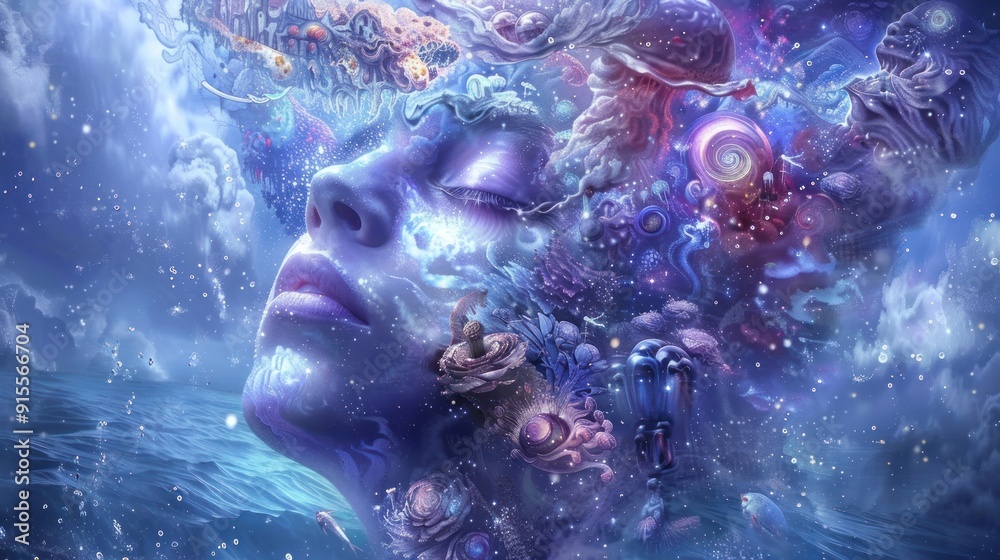 Dreamy Cosmic Portrait. Dreamy Cosmic Portrait.