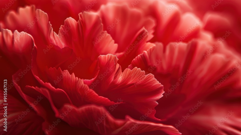 Obraz premium Vibrant Red Carnation Blossom with Soft Petals in Close-up View