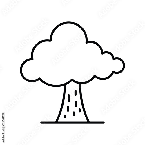 tree line icon with white background vector stock illustration